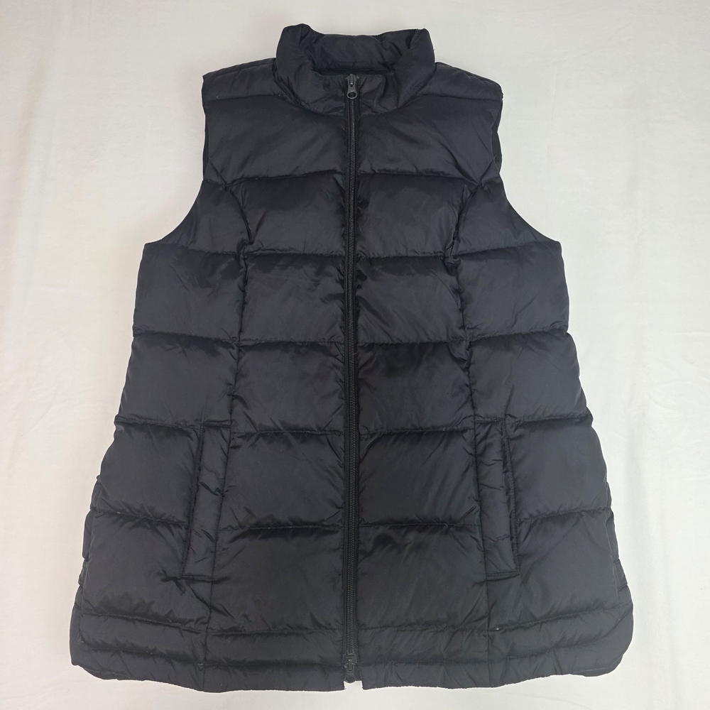 J. JILL LONG DOWN Puffer Vest Women's Black Puffer Vest